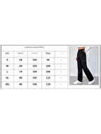Pantalones de pierna recta sueltos de talle alto para mujer, casuales, de oficina, formales, para el día a día, de longitud hasta el suelo – Azul marino