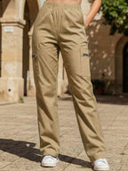 Pantalones de pierna recta sueltos de talle alto para mujer, casuales, de oficina, formales, para el día a día, de longitud hasta el suelo – Azul marino