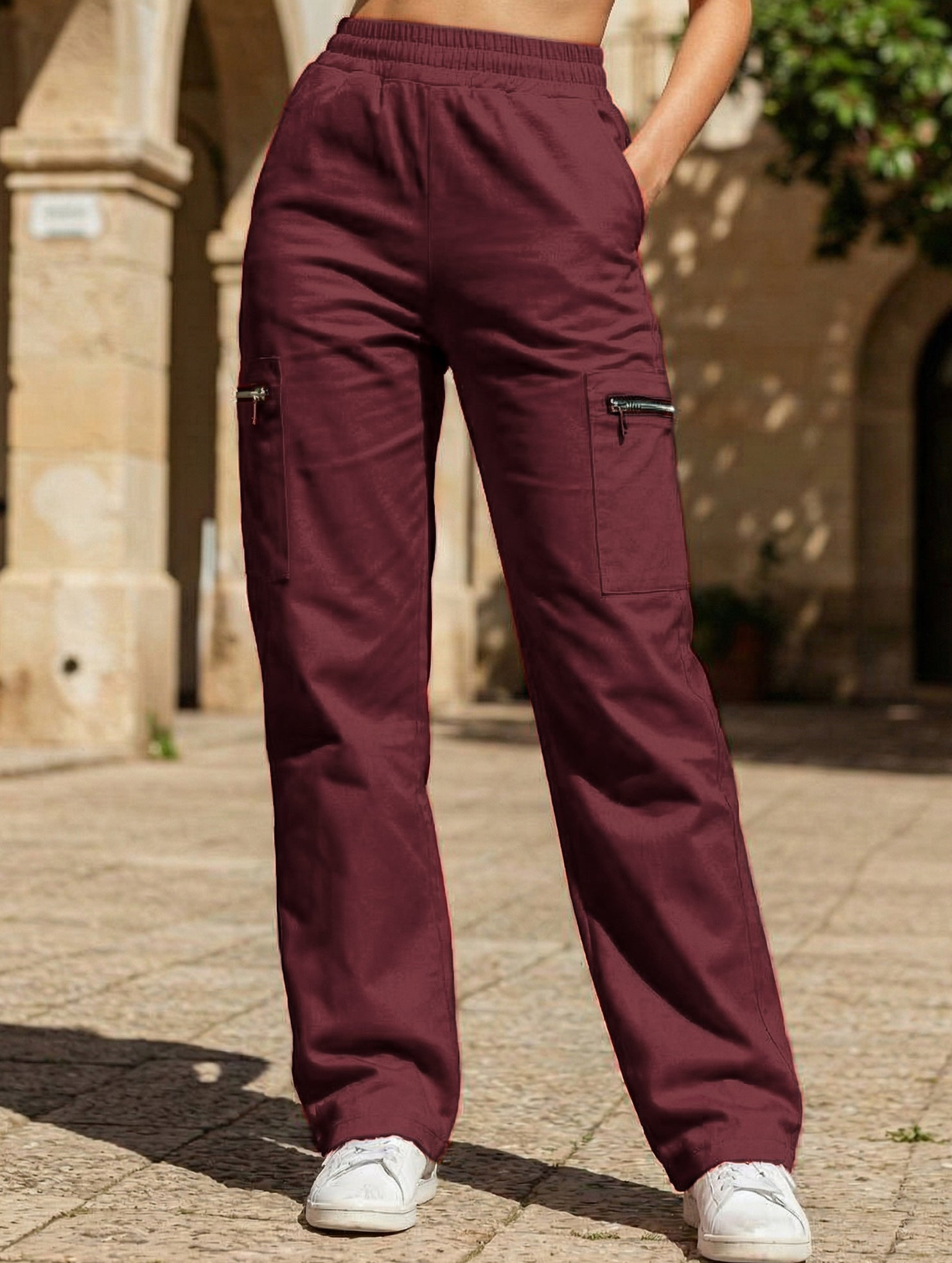 Pantalones de pierna recta sueltos de talle alto para mujer, casuales, de oficina, formales, para el día a día, de longitud hasta el suelo – Azul marino
