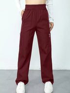 Pantalones de pierna recta sueltos de talle alto para mujer, casuales, de oficina, formales, para el día a día, de longitud hasta el suelo – Azul marino