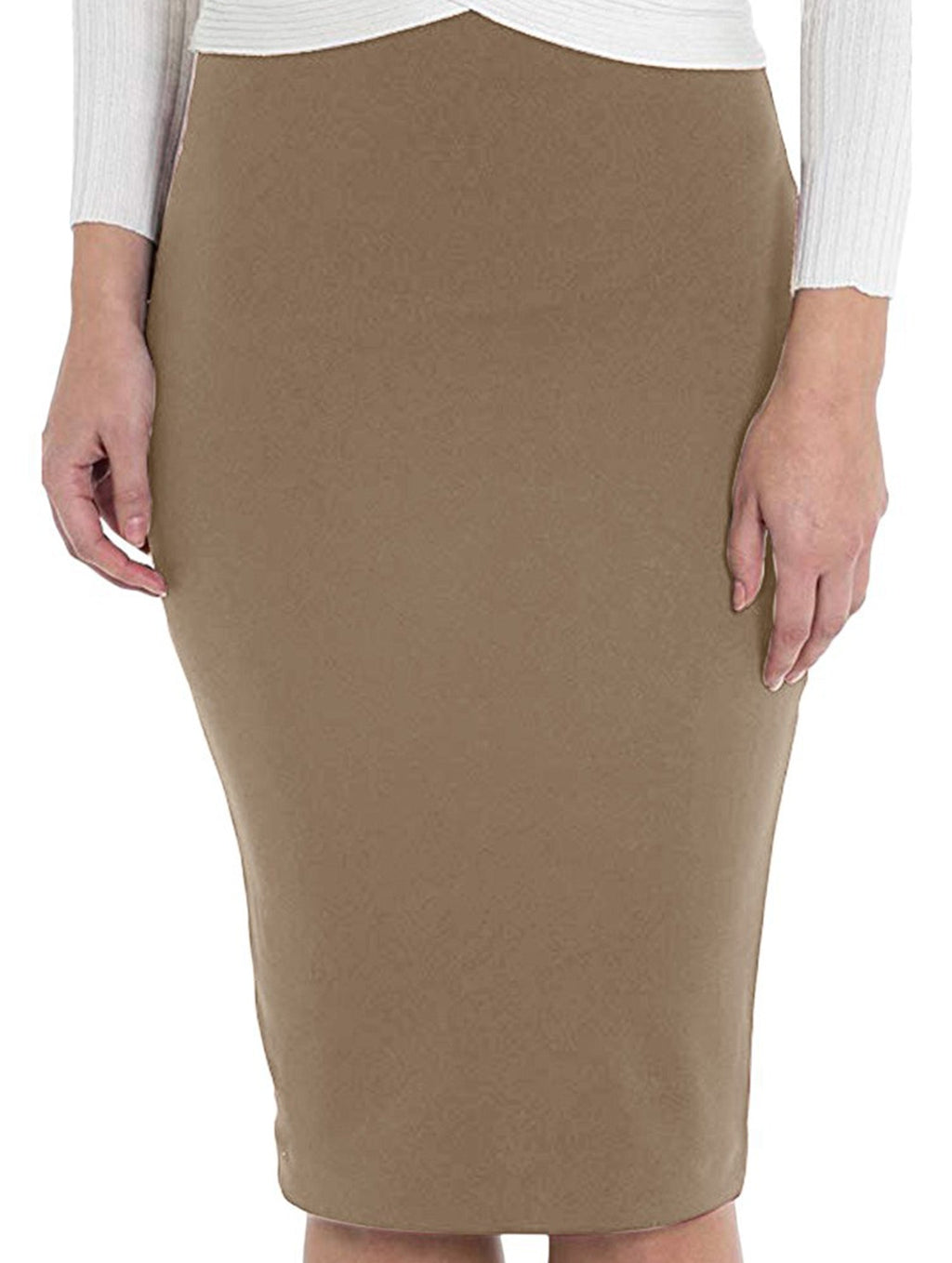 Falda Lápiz de Satén de Cinta para Mujeres, Cintura Alta, Ajustada, Casual, Formal, Falda de Uso Diario – Molor