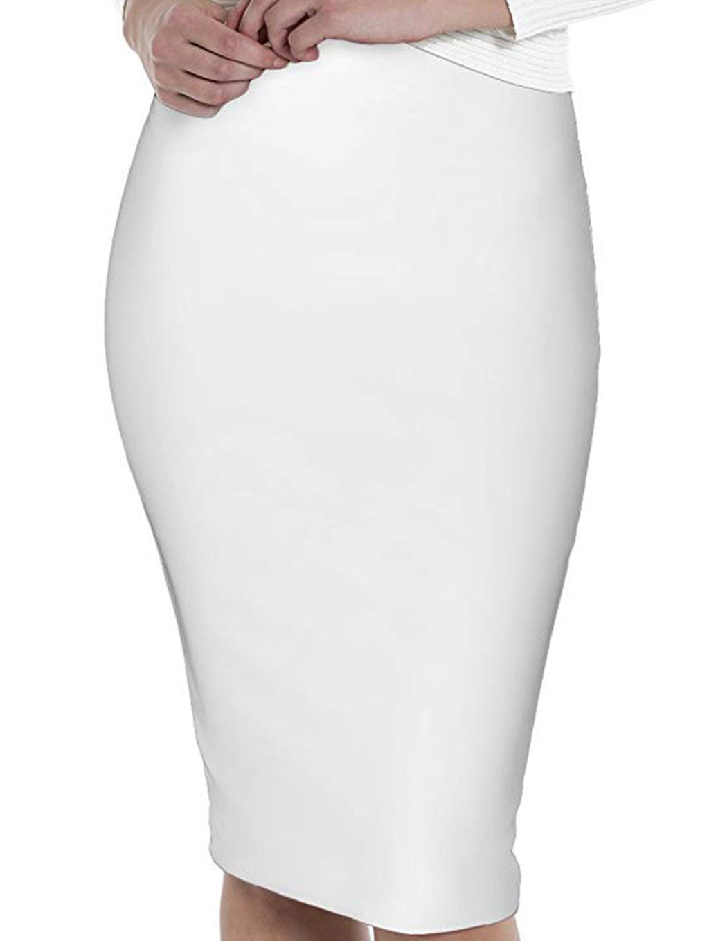 Falda Lápiz de Satén de Cinta para Mujeres, Cintura Alta, Ajustada, Casual, Formal, Falda de Uso Diario – Molor