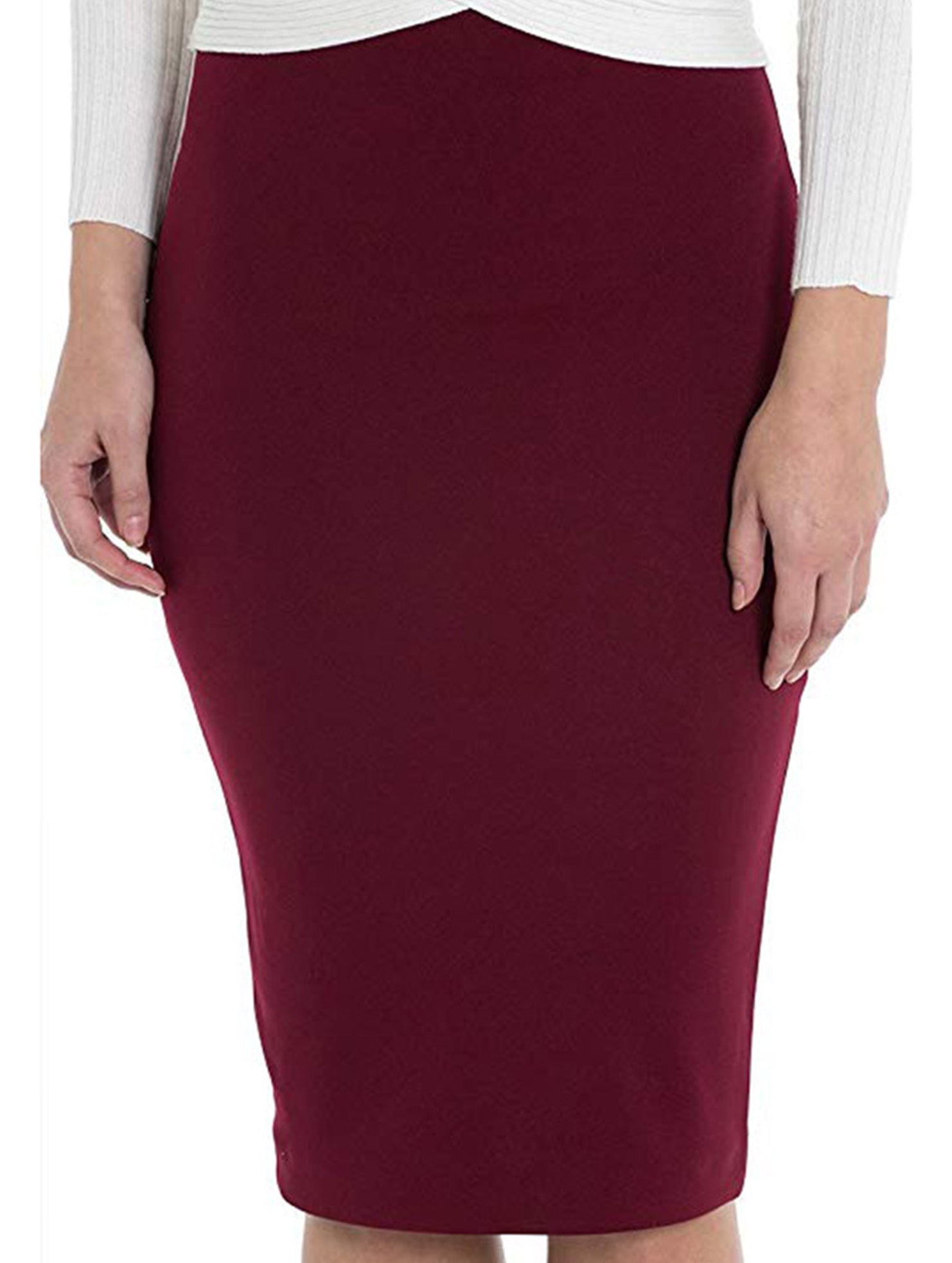 Falda Lápiz de Satén de Cinta para Mujeres, Cintura Alta, Ajustada, Casual, Formal, Falda de Uso Diario – Molor