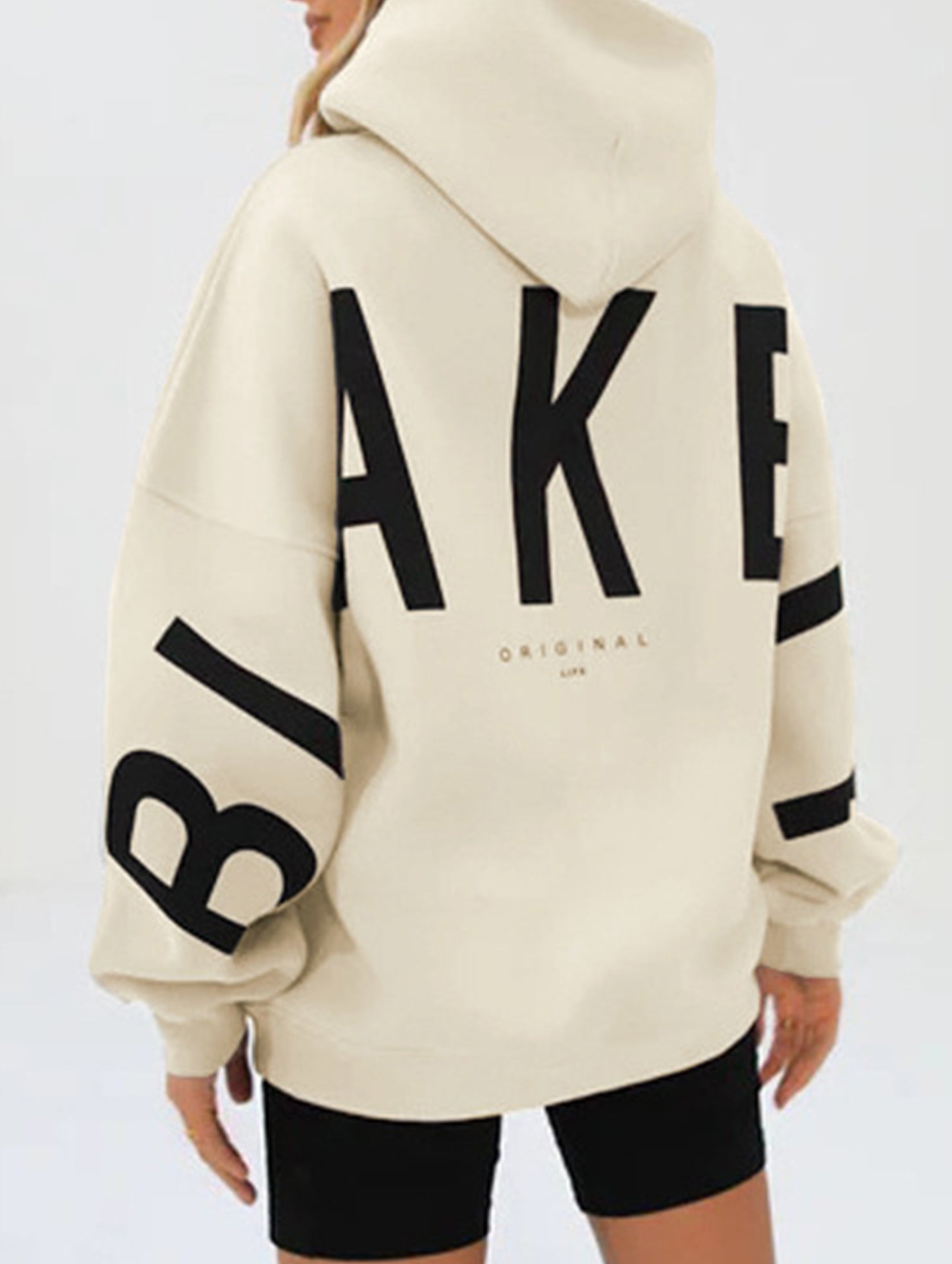 Sudadera con Capucha Gráfica Oversized para Mujeres, Ropa Casual de Calle, Suéter Cómodo de Ajuste Suelto – Gris Azul
