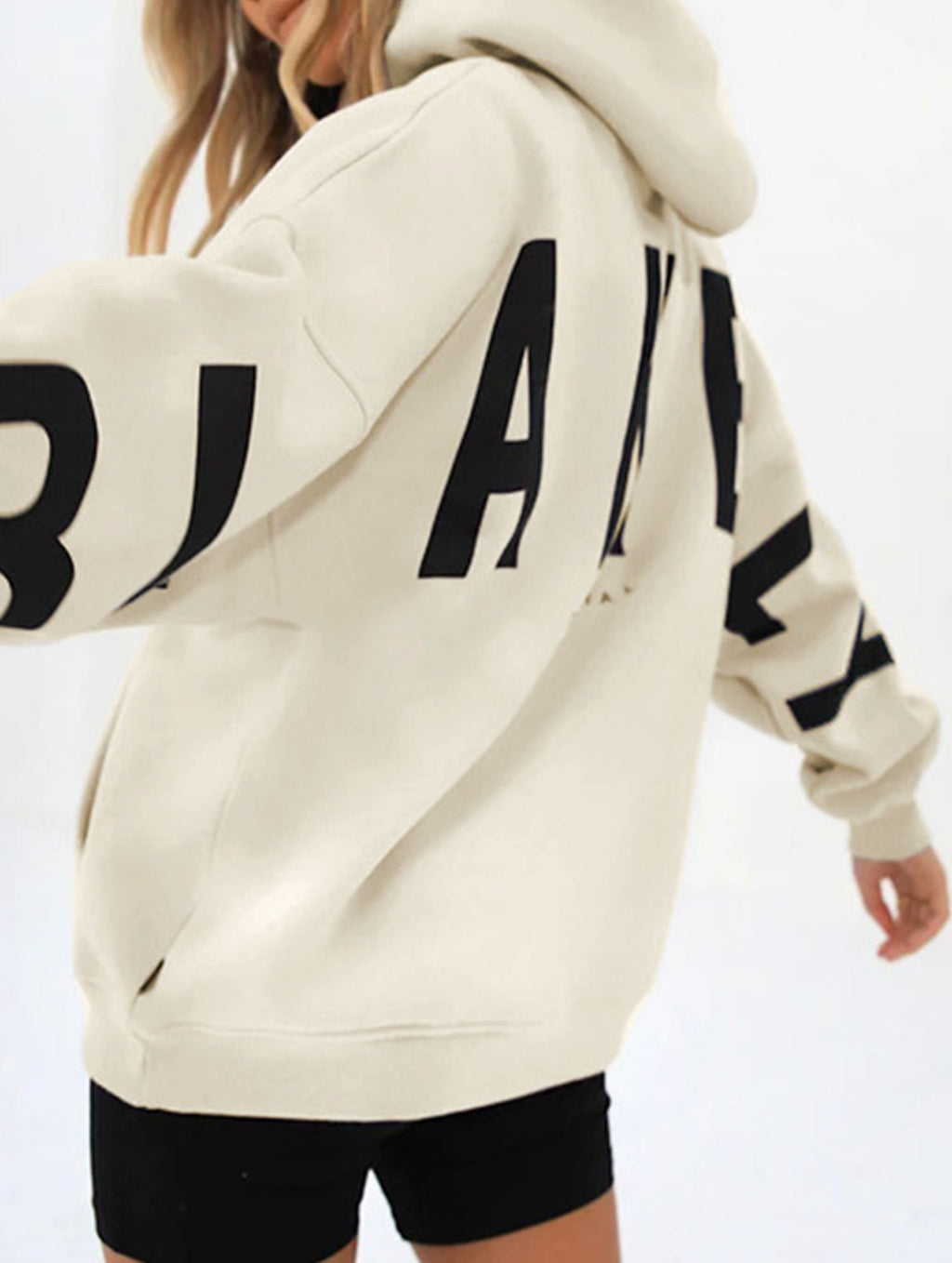 Sudadera con Capucha Gráfica Oversized para Mujeres, Ropa Casual de Calle, Suéter Cómodo de Ajuste Suelto – Gris Azul