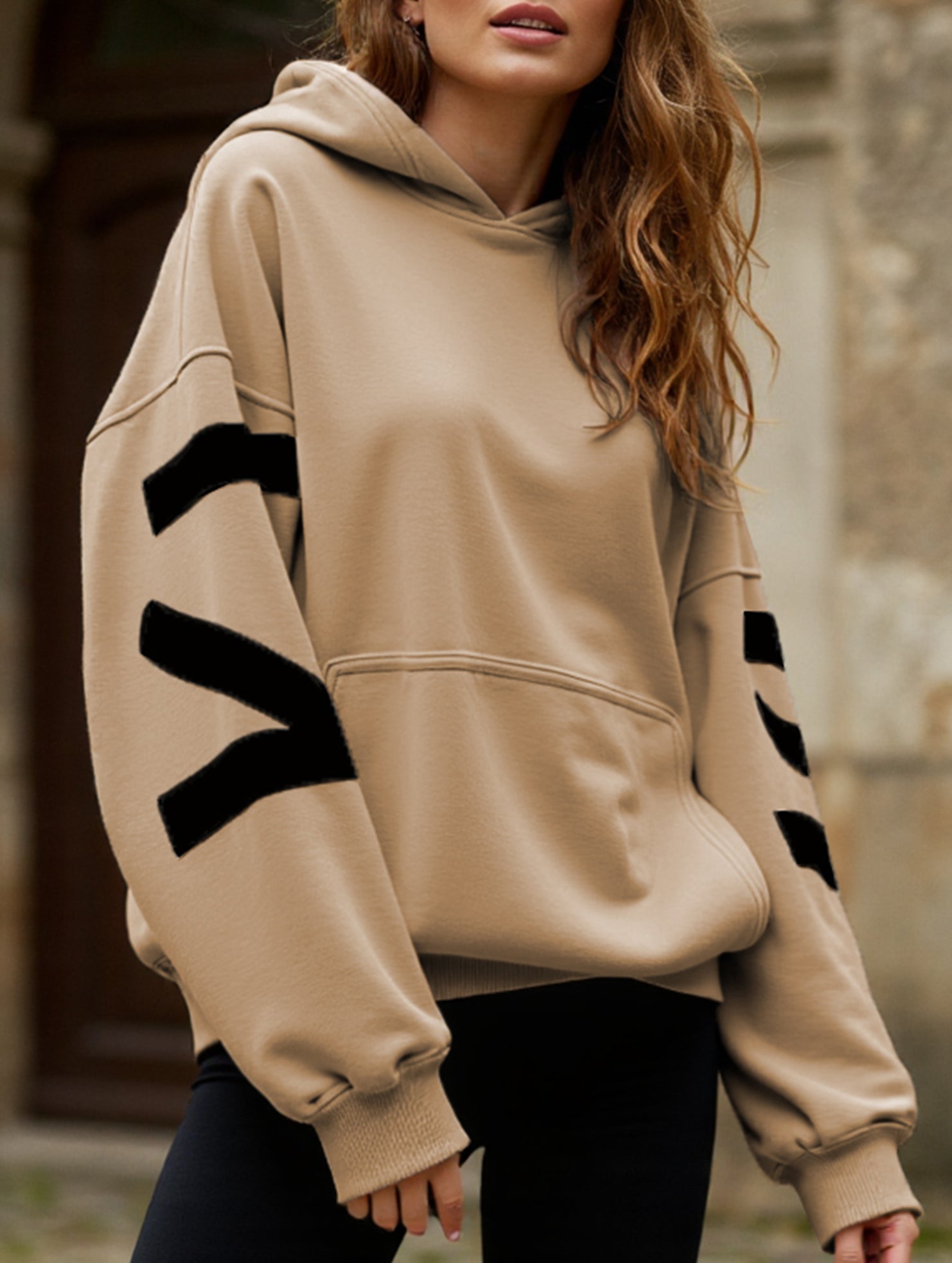Sudadera con Capucha Gráfica Oversized para Mujeres, Ropa Casual de Calle, Suéter Cómodo de Ajuste Suelto – Gris Azul