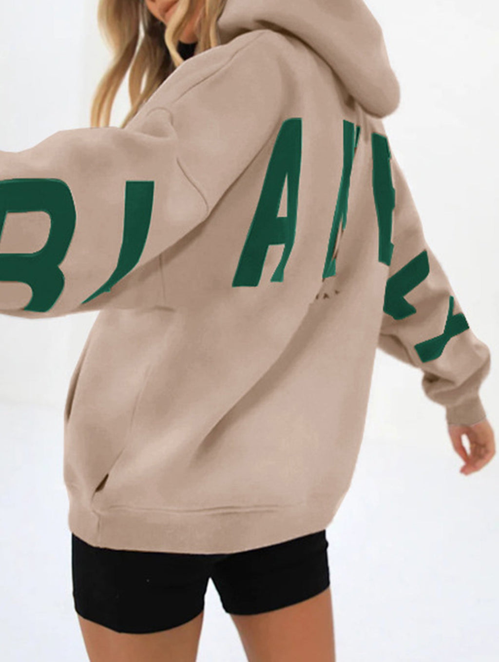 Sudadera con Capucha Gráfica Oversized para Mujeres, Ropa Casual de Calle, Suéter Cómodo de Ajuste Suelto – Gris Azul