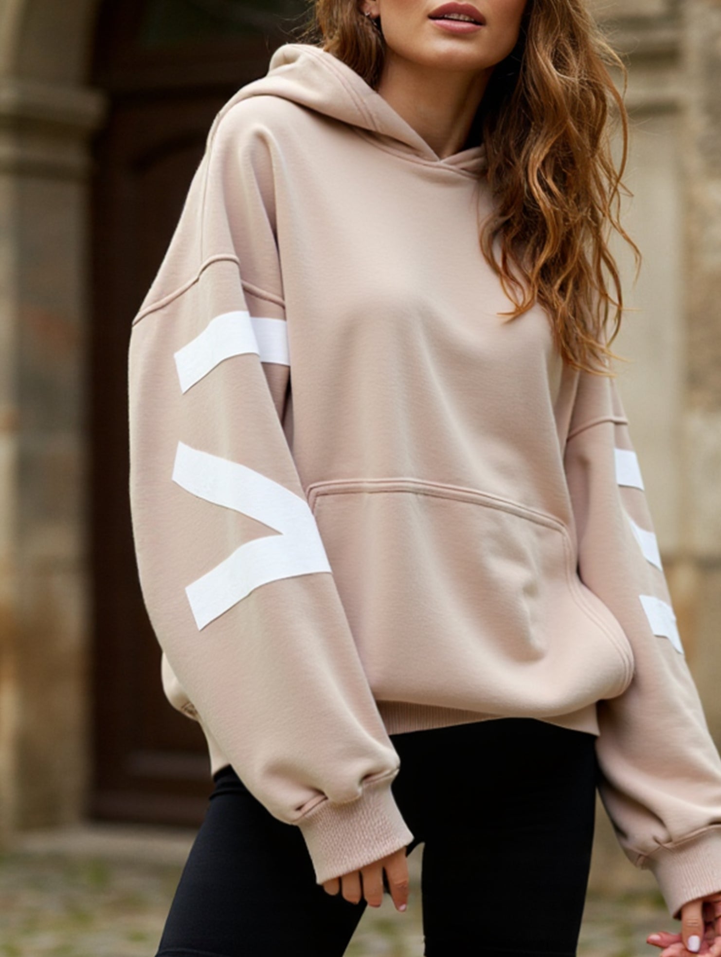 Sudadera con Capucha Gráfica Oversized para Mujeres, Ropa Casual de Calle, Suéter Cómodo de Ajuste Suelto – Gris Azul