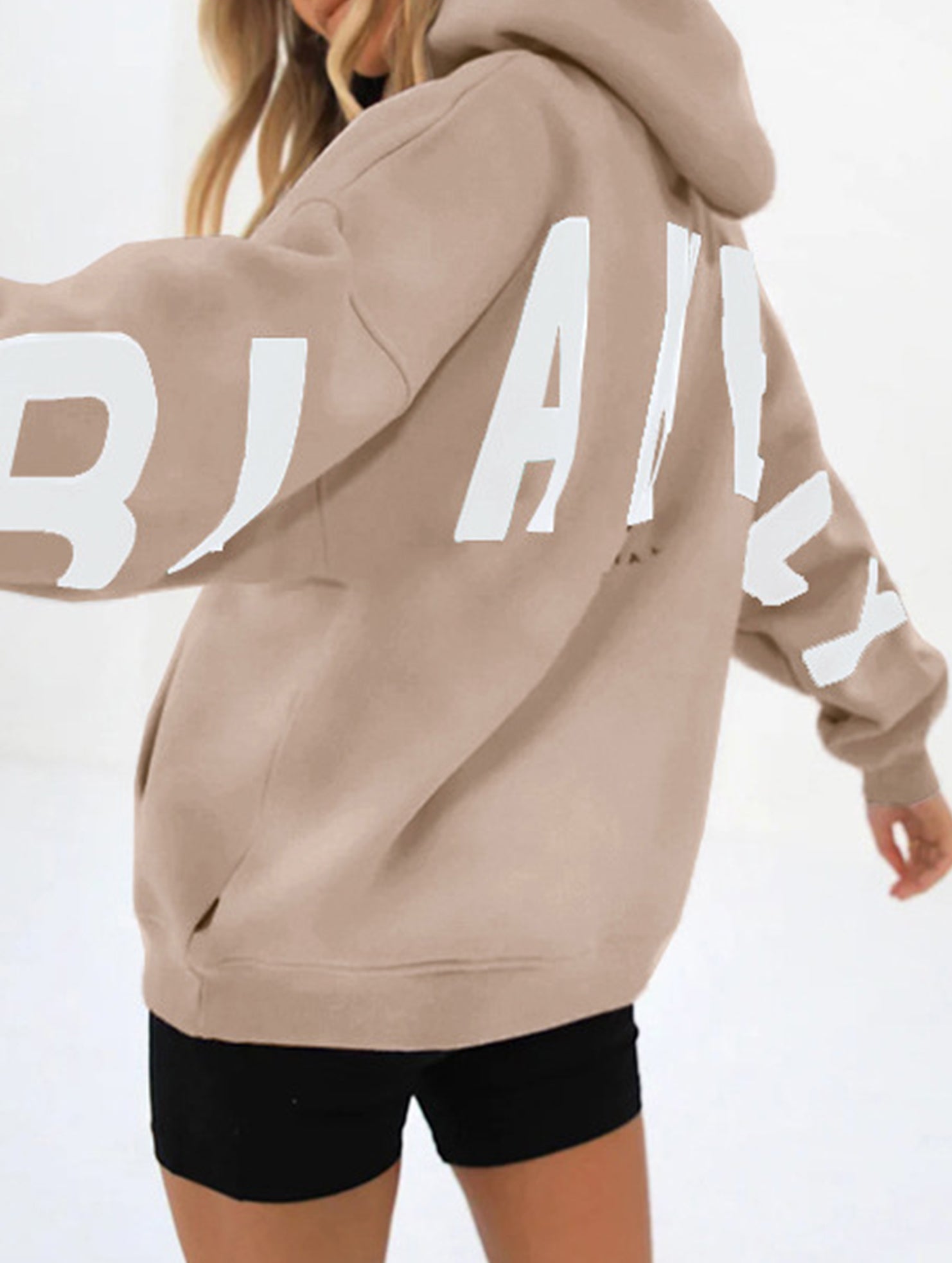 Sudadera con Capucha Gráfica Oversized para Mujeres, Ropa Casual de Calle, Suéter Cómodo de Ajuste Suelto – Gris Azul