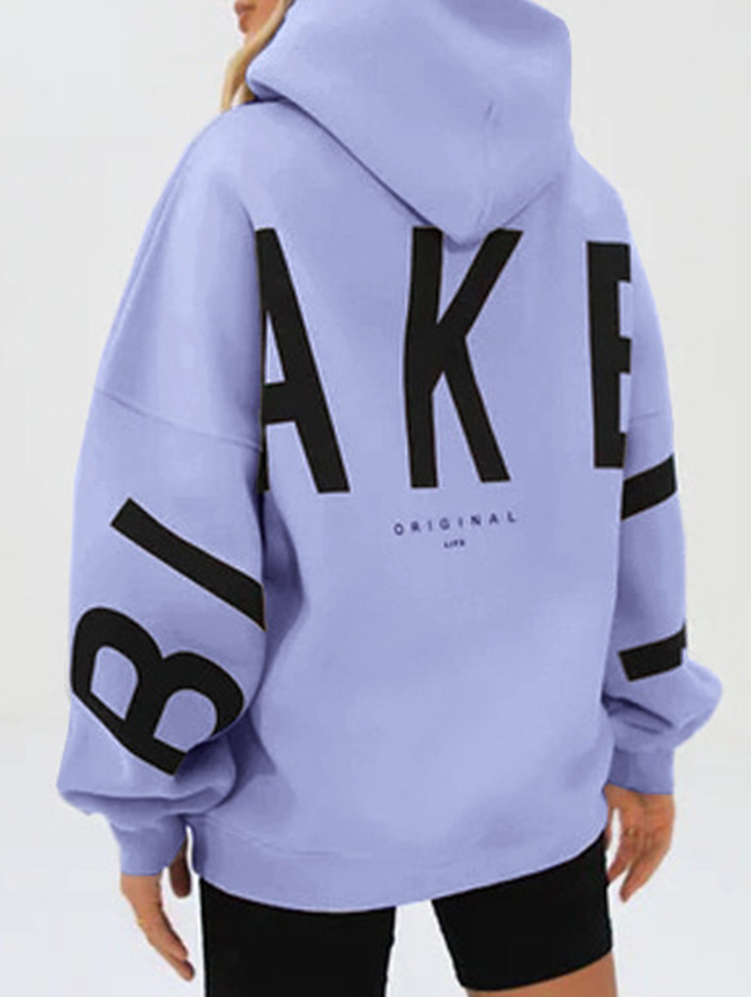 Sudadera con Capucha Gráfica Oversized para Mujeres, Ropa Casual de Calle, Suéter Cómodo de Ajuste Suelto – Gris Azul
