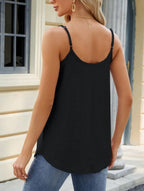 Top de tirantes corto ajustado para mujer, escote redondo, elástico, casual, ideal para fiestas de verano