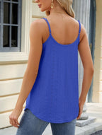 Top de tirantes corto ajustado para mujer, escote redondo, elástico, casual, ideal para fiestas de verano