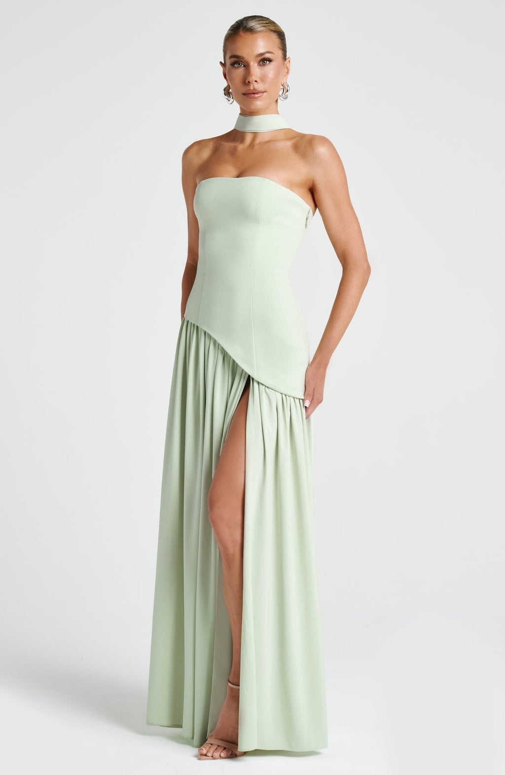 Vestido Maxi Elegante Sin Mangas para Mujer con Ajuste y Abertura Formal para Fiestas de Bodas – Mya