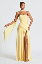 Vestido Maxi Elegante Sin Mangas para Mujer con Ajuste y Abertura Formal para Fiestas de Bodas – Mya