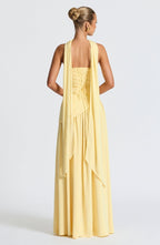 Vestido Maxi Elegante Sin Mangas para Mujer con Ajuste y Abertura Formal para Fiestas de Bodas – Mya