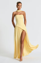 Vestido Maxi Elegante Sin Mangas para Mujer con Ajuste y Abertura Formal para Fiestas de Bodas – Mya