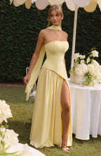Vestido Maxi Elegante Sin Mangas para Mujer con Ajuste y Abertura Formal para Fiestas de Bodas – Mya
