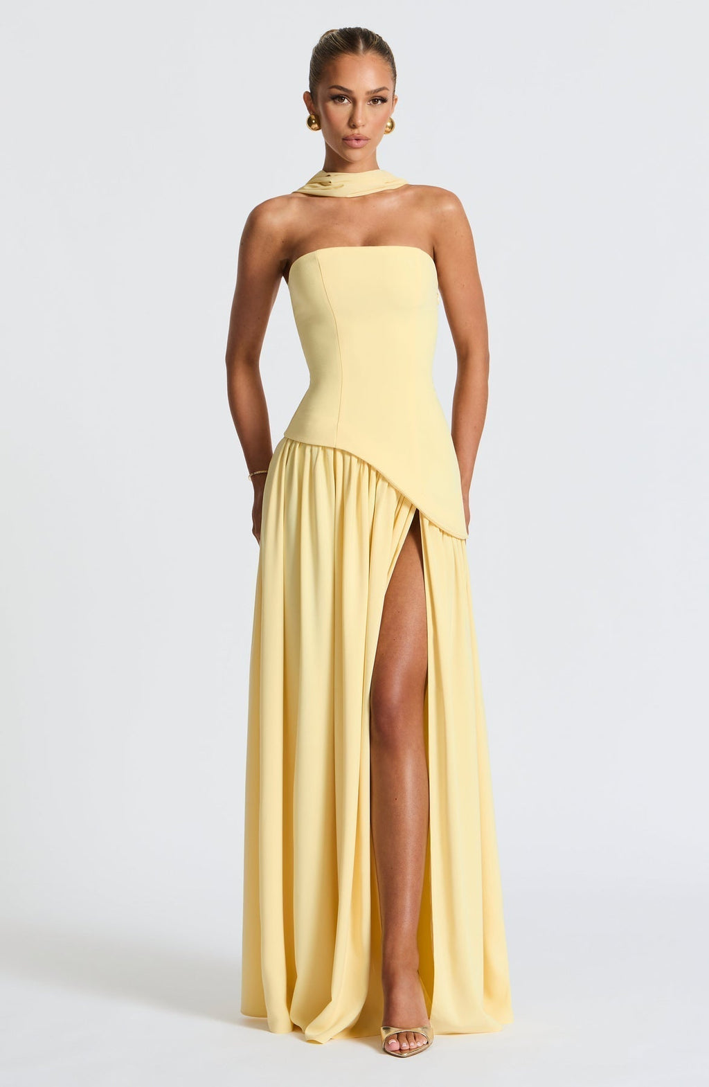 Vestido Maxi Elegante Sin Mangas para Mujer con Ajuste y Abertura Formal para Fiestas de Bodas – Mya