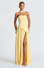 Vestido Maxi Elegante Sin Mangas para Mujer con Ajuste y Abertura Formal para Fiestas de Bodas – Mya