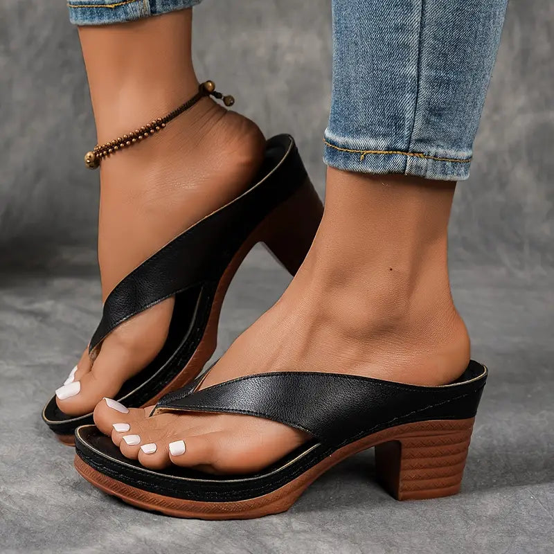 Zapatillas de Tacón para Mujeres con Punta Abierta y Correa en el Tobillo, con Soporte Acolchado, Casual y Elegante – Marilyn