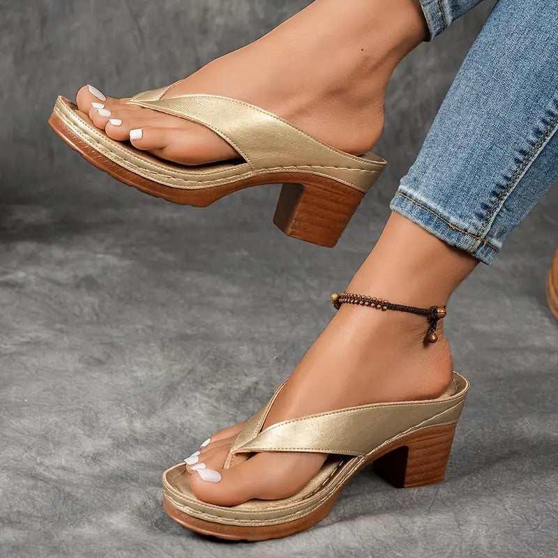 Zapatillas de Tacón para Mujeres con Punta Abierta y Correa en el Tobillo, con Soporte Acolchado, Casual y Elegante – Marilyn
