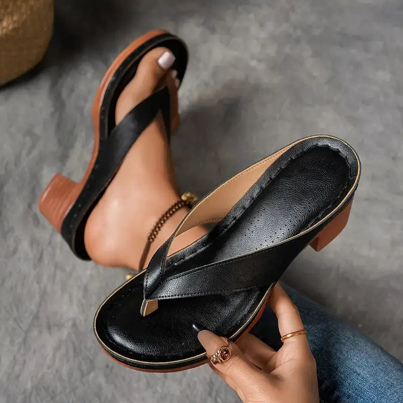 Zapatillas de Tacón para Mujeres con Punta Abierta y Correa en el Tobillo, con Soporte Acolchado, Casual y Elegante – Marilyn