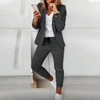 Conjunto de Blazer Versátil para Mujer y Pantalones Jogger Estructurados Casual Chic para la Oficina Todos los Días – Florence