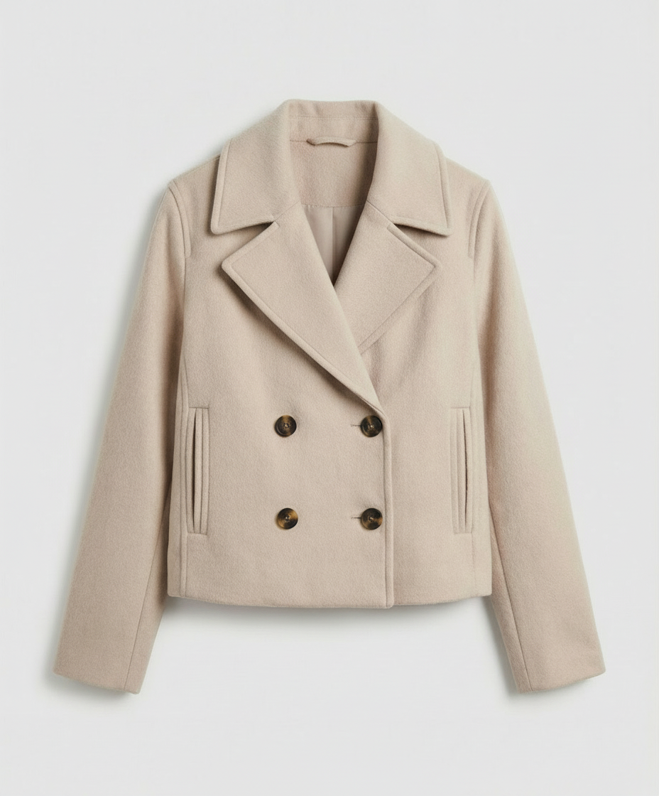 Chaqueta Corto Doble Botonadura para Mujer con Solapa y Botones – Heidi