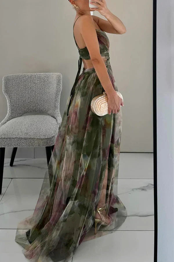Vestido Formal Sin Mangas Romántico para Mujeres – Vestido de Fiesta Elegante con Caída Suave y Vestido para Invitadas de Boda