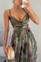 Vestido Formal Sin Mangas Romántico para Mujeres – Vestido de Fiesta Elegante con Caída Suave y Vestido para Invitadas de Boda
