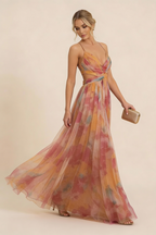 Vestido Formal Sin Mangas Romántico para Mujeres – Vestido de Fiesta Elegante con Caída Suave y Vestido para Invitadas de Boda
