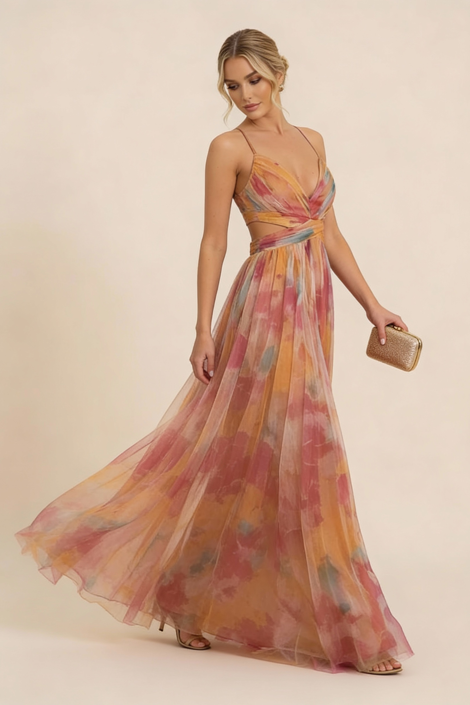 Vestido Formal Sin Mangas Romántico para Mujeres – Vestido de Fiesta Elegante con Caída Suave y Vestido para Invitadas de Boda
