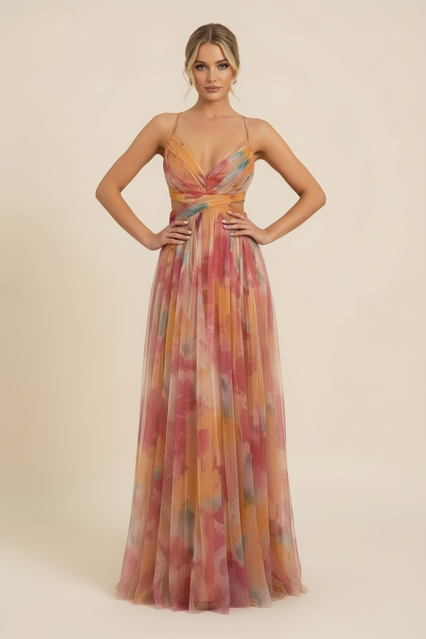 Vestido Formal Sin Mangas Romántico para Mujeres – Vestido de Fiesta Elegante con Caída Suave y Vestido para Invitadas de Boda