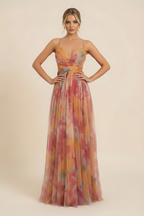 Vestido Formal Sin Mangas Romántico para Mujeres – Vestido de Fiesta Elegante con Caída Suave y Vestido para Invitadas de Boda
