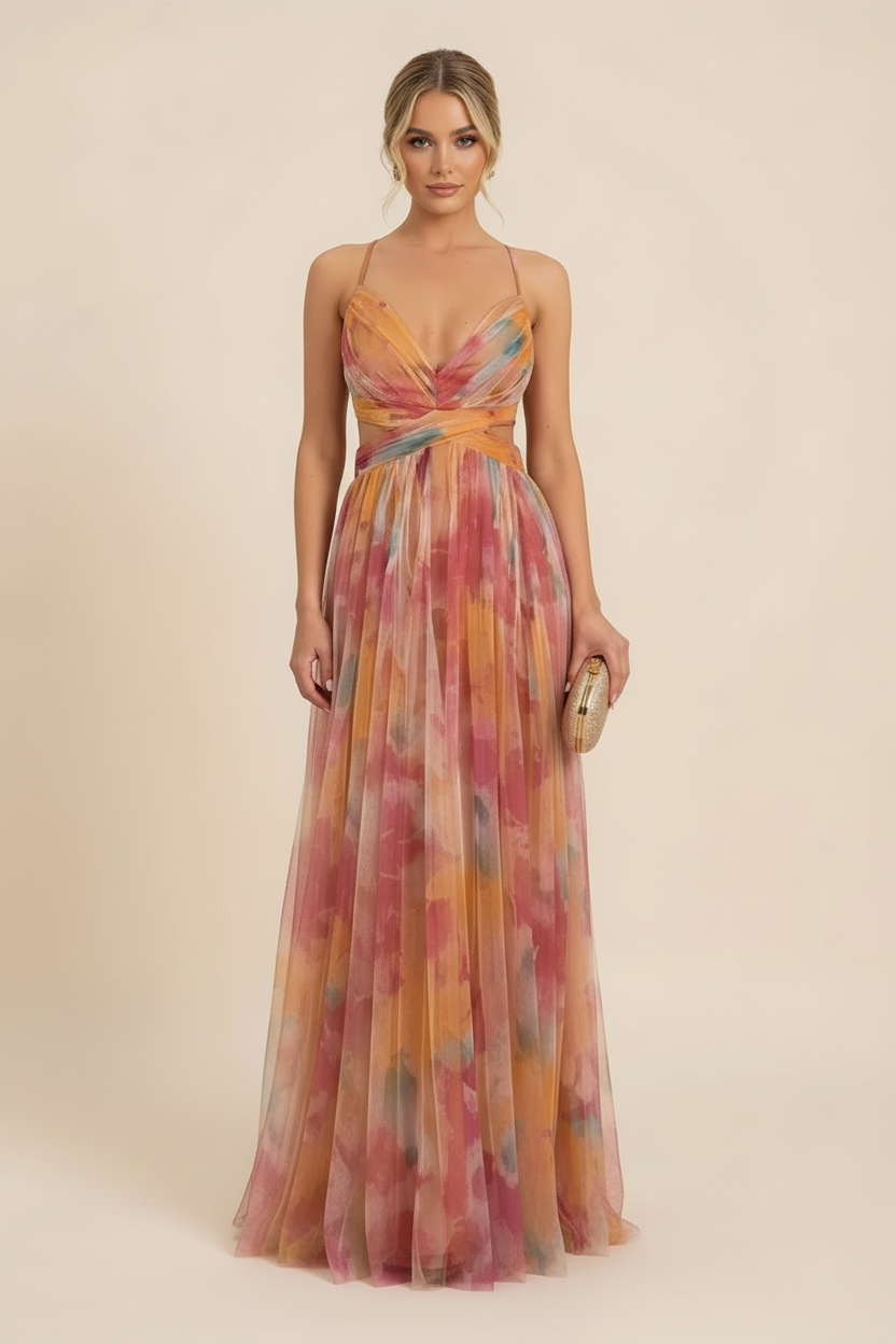 Vestido Formal Sin Mangas Romántico para Mujeres – Vestido de Fiesta Elegante con Caída Suave y Vestido para Invitadas de Boda