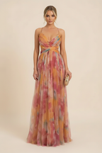 Vestido Formal Sin Mangas Romántico para Mujeres – Vestido de Fiesta Elegante con Caída Suave y Vestido para Invitadas de Boda