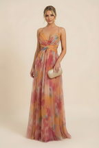 Vestido Formal Sin Mangas Romántico para Mujeres – Vestido de Fiesta Elegante con Caída Suave y Vestido para Invitadas de Boda