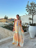 Vestido Largo de Halter Impreso para Mujeres - Invitada de Boda de Verano, Fiesta en el Jardín, Vacaciones en la Playa, Boho Formal – Corinna