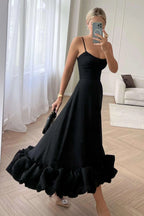 Vestido Midi Sin Mangas para Invitadas de Boda - Silueta Fluida, Definición de Cintura, Ligero y Versátil – Heather