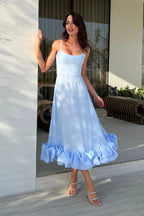 Vestido Midi Sin Mangas para Invitadas de Boda - Silueta Fluida, Definición de Cintura, Ligero y Versátil – Heather