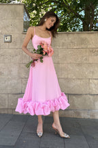 Vestido Midi Sin Mangas para Invitadas de Boda - Silueta Fluida, Definición de Cintura, Ligero y Versátil – Heather