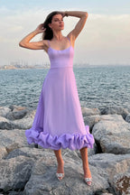 Vestido Midi Sin Mangas para Invitadas de Boda - Silueta Fluida, Definición de Cintura, Ligero y Versátil – Heather