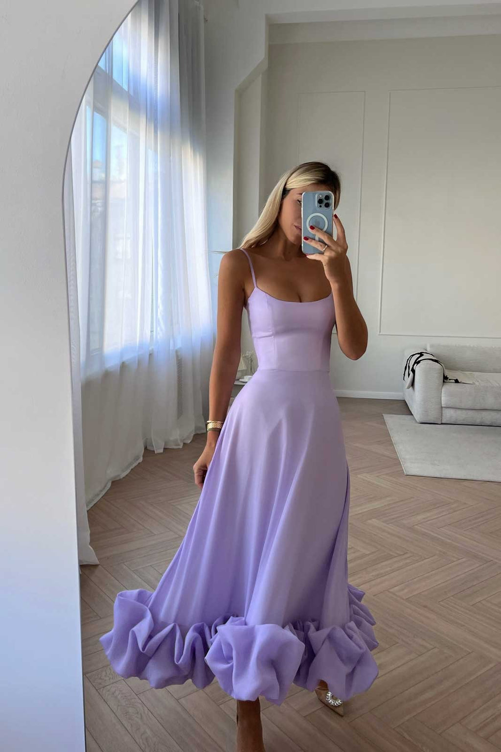 Vestido Midi Sin Mangas para Invitadas de Boda - Silueta Fluida, Definición de Cintura, Ligero y Versátil – Heather