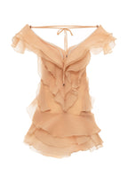 Vestido Mini Formal de Cuello en V con Volantes y Hombros Descubiertos para Mujeres – Jazlyn