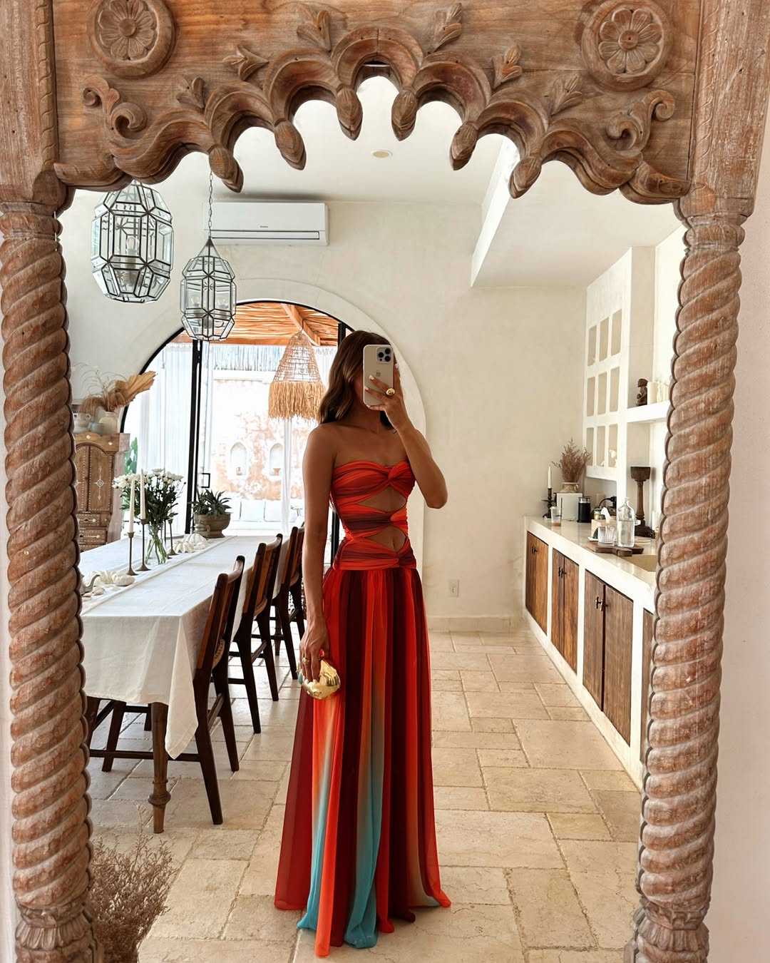Vestido de Fiesta de Verano para Mujeres Sin Mangas con Corte de Malla Largo Fluido A-Line Relajado Elegante – Wren