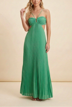 Vestido Largo Plisado de Halter para Mujeres, Formal, Prom, Invitada de Boda, Gala, Ceremonia, Noche Elegante, Espalda Descubierta – Luella