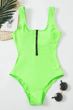 Traje de Baño de Una Pieza con Cremallera Hueca y Escote en V para Mujer, Estilo Retro Delta Wing, Corte Alto, Esculpido, Playa, Verano