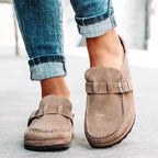 Mules de Ante Retro con Hebilla para Mujeres, Zapatos Casual de Uso Diario con Soporte de Arco – Marley