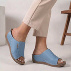Zapatillas de Casa de Cuña Ortopédica para Mujer, Abiertas y Cómodas, Verano Casual – Madison