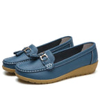 Mocasines de Cuero para Mujeres, Slip-On, Planos, con Soporte para el Arco, Zapatos Casual para el Día a Día